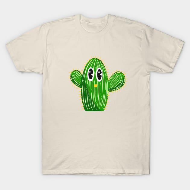 Smiling Cactus Character T-Shirt by Squeeb Creative